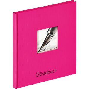 Gastenboek Fun 23x25 cm roze