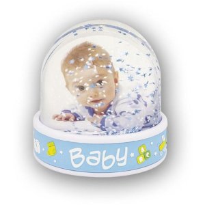 Glitterbal baby blauw 6,5x6,2 cm