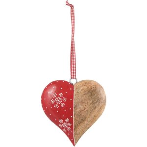 6h1564s - Hanger hart 11x11 cm rood