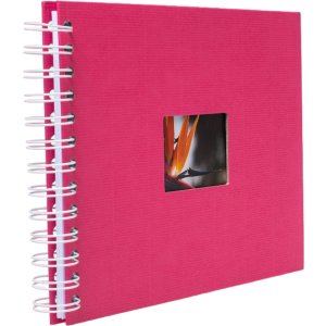 HNFD Spiraalalbum buldana fuchsia geribd 23x17 cm 40 witte paginas