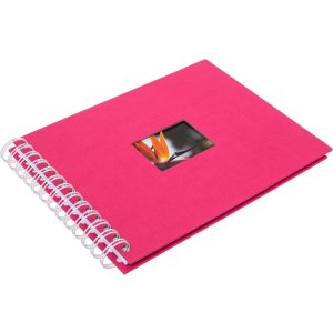 HNFD Spiraalalbum buldana fuchsia geribd 23x17 cm 40 witte paginas