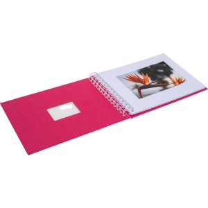 HNFD Spiraalalbum buldana fuchsia geribd 23x17 cm 40 witte paginas