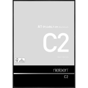 Aluminium lijst c2 zwart mat 60x84 cm