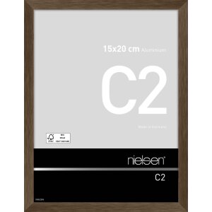 Aluminium lijst c2 structuur notelaar mat 15x20 cm