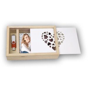 Love houten fotodoos usb + fotos 13x18 cm