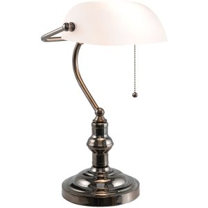 Bureaulamp Wit Clayre en Eef 5ll-5100w - 27x23x42 cm e27 - Max. 1x 60Watt wit