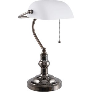 Bureaulamp Wit Clayre en Eef 5ll-5100w - 27x23x42 cm e27 - Max. 1x 60Watt wit