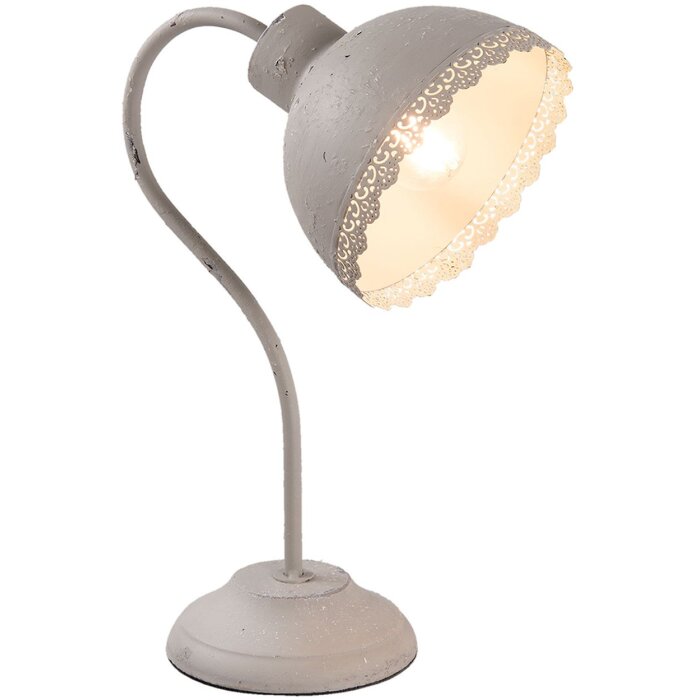 Bureaulamp Clayre & Eef 6LMP553G - 15x25x35 cm - E27-max 1x60W grijs