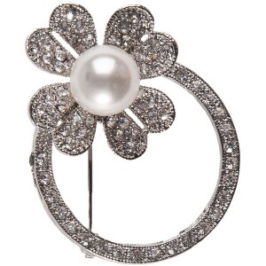 Broche Fleurette Clayre en Eef jzpi0004 - antiek zilver