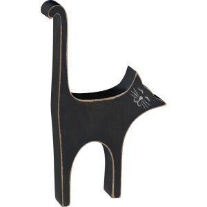 Decoratiefiguur kat zwart, hoogte 17 cm