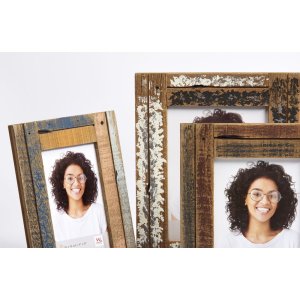 Houten Fotolijst Dupla 15x20 cm creme-blauw