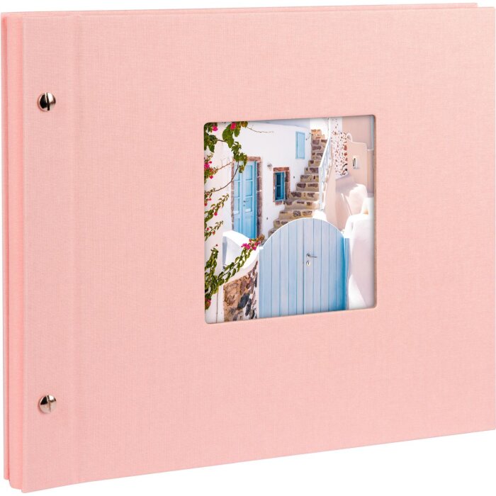 Schroefalbum Bella Vista rosé 30x25 cm zwarte paginas