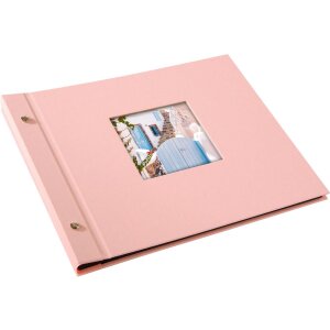 Schroefalbum Bella Vista rosé 30x25 cm zwarte paginas