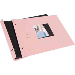 Schroefalbum Bella Vista rosé 30x25 cm zwarte paginas