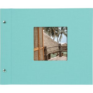 Schroefalbum Bella Vista aqua 30x25 cm witte paginas