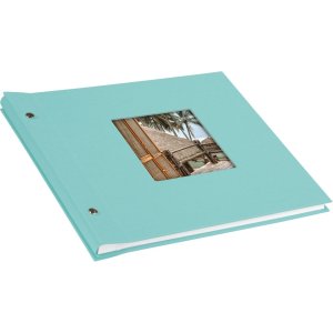 Schroefalbum Bella Vista aqua 30x25 cm witte paginas