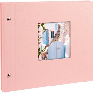 Schroefalbum Bella Vista rosé 30x25 cm witte paginas