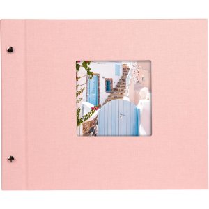 Schroefalbum Bella Vista rosé 30x25 cm witte paginas