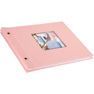 Schroefalbum Bella Vista rosé 30x25 cm witte paginas