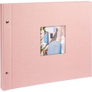 Schroefalbum Bella Vista rosé 39x31 cm zwarte paginas