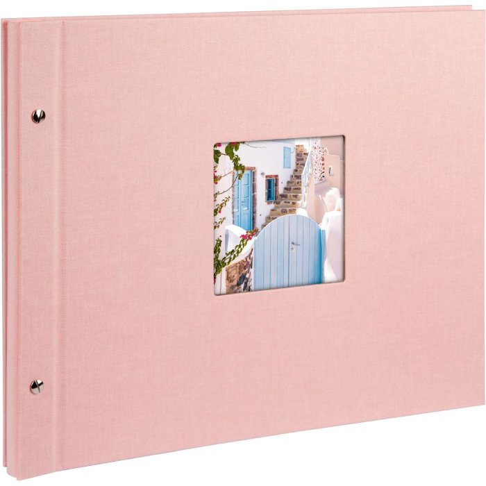 Schroefalbum Bella Vista rosé 39x31 cm witte paginas