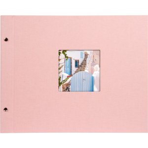 Schroefalbum Bella Vista rosé 39x31 cm witte paginas