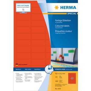 Herma speciale gekleurde etiketten a4, 45,7 x 21,2 mm,...