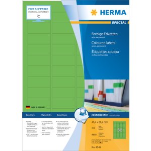 Herma speciale gekleurde etiketten a4, 45,7 x 21,2 mm,...