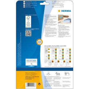 Herma speciale gekleurde etiketten a4, 105 x 37 mm, blauw verwijderbaar papier mat