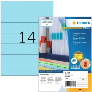 Herma speciale gekleurde etiketten a4, 105 x 42,3 mm,...