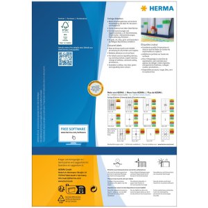 Herma speciale gekleurde etiketten a4, 105 x 42,3 mm,...