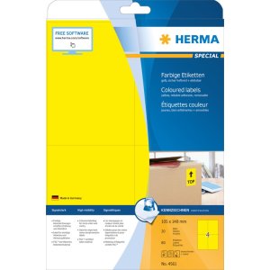 Herma speciale gekleurde etiketten a4, 105 x 148 mm,...