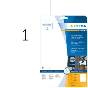 Herma speciale Weerbestendige folie-etiketten a4, 210 x 297 mm, wit, zeer sterk klevend, verwijderbaar