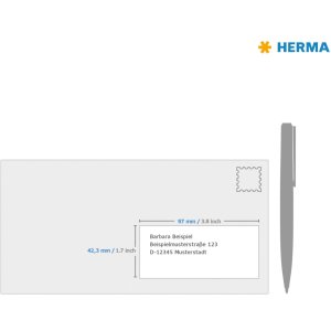 Herma special Transparante folie-etiketten, mat, a4, 97 x 42,3 mm, weerbestendig, permanente kleefstof