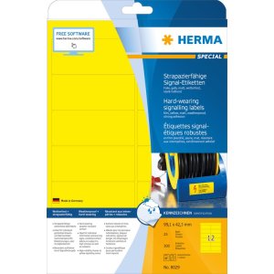 Herma speciale weerbestendige folie-etiketten, geel, a4, 99,1 x 42,3 mm, extreem sterk hechtend