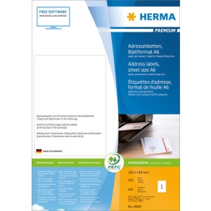 Herma premium adresetiketten, a6, 105 x 148 mm, wit,...