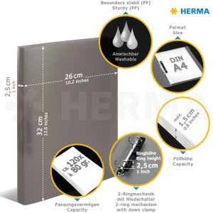 Herma Ringband a4 doorschijnend zwart