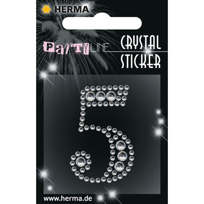 Herma FASHIONLine Crystal Sticker "5";"Herma Kristallen Sticker