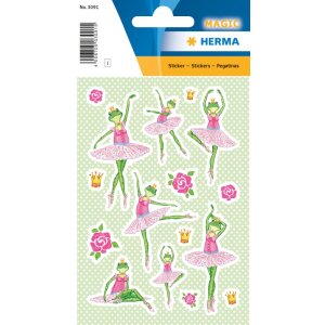 Herma magische sticker kikker ballerina, folie geglazuurd