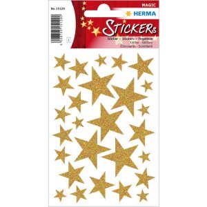 Herma magische sticker sterren goud, glittery