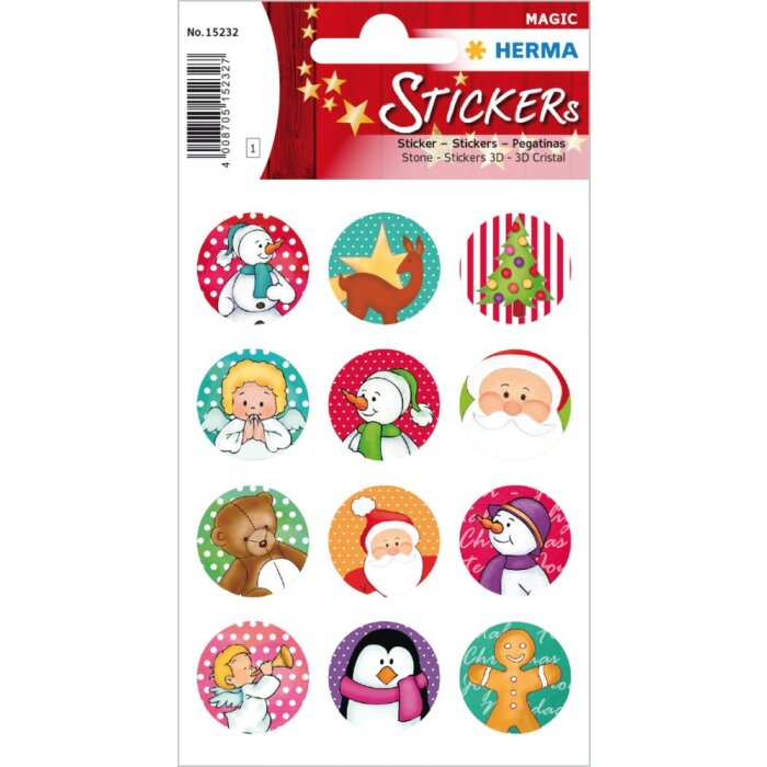 Herma magische Sticker Kerstsymbolen, Steen