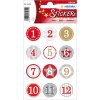 Herma decor adventskalender stickers 1-24, rood ø 2 cm