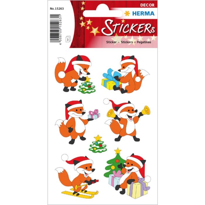 Herma decor Sticker Kerst Vos