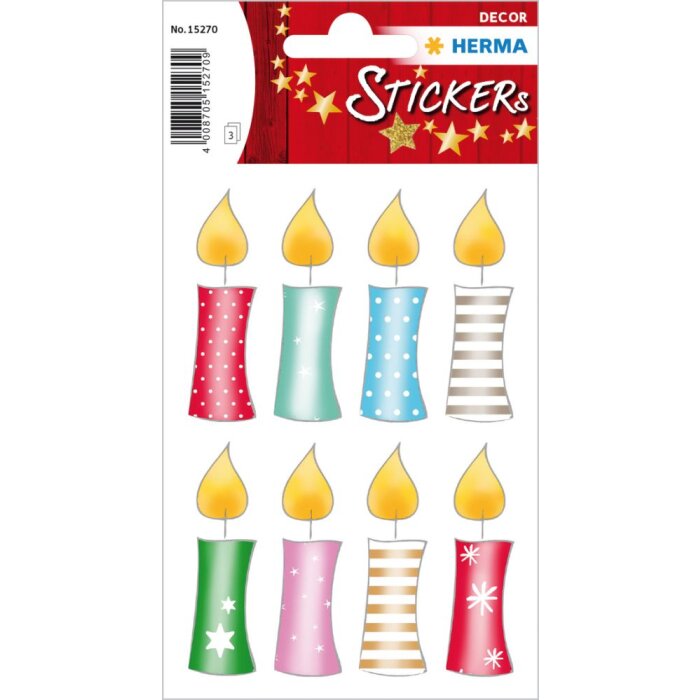 Herma decor Sticker Kerstkaarsen