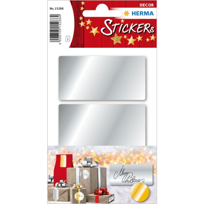 Herma decor Zilver etiketten 34 x 67 mm 9 st.