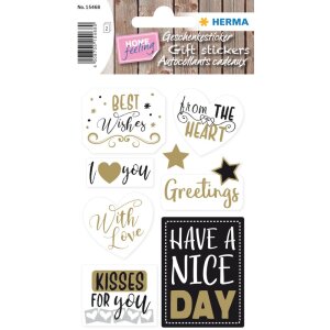 Herma home Sticker cadeau sticker Beste wensen, goud...