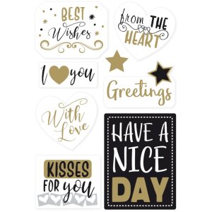 Herma home Sticker cadeau sticker Beste wensen, goud...