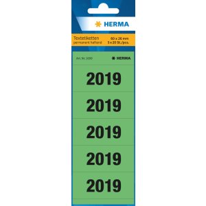 Herma Jaarnummers 2019 voor ordners, 60 x 26 mm, groen,...