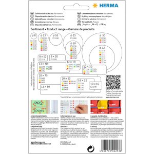 Multifunctionele etiketten blauw ø 19 mm rond papier mat 1280 st.