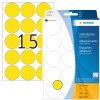 Multifunctionele etiketten geel ø 32 mm rond papier mat 480 st.